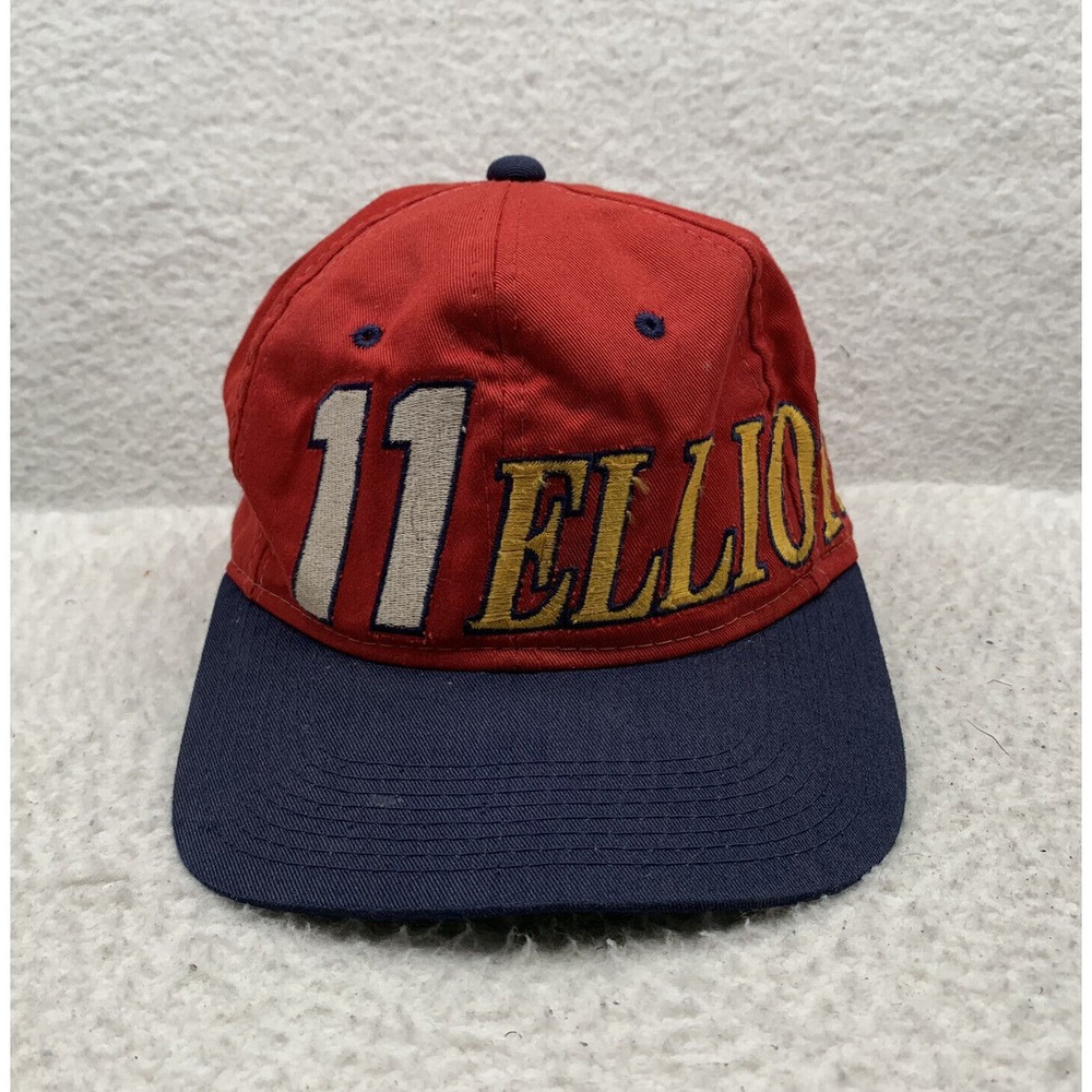 VTG Bill Elliot Snapback Hat Mens OSFM Red Blue Nascar Racing Ford Big Logo #11